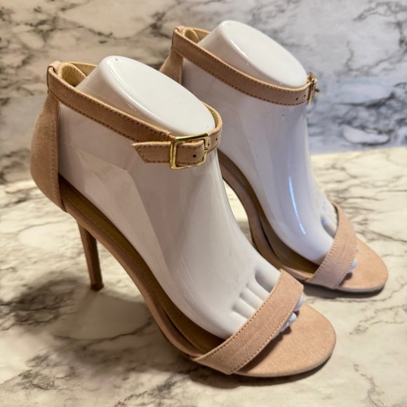 🎉😀CLEARANCE SALE!!!😀🎉 LULU'S Blush Pink Elsi Ankle Strap Heels Sz. 8 - Picture 2 of 8